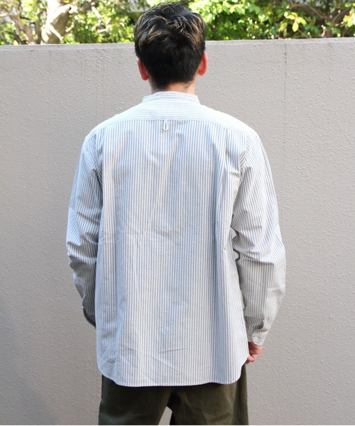 DANTON(ダントン)の「DANTON/ダントン バンドカラーシャツロングスリーブ チェック&ストライプ BAND COLLAR SHIRT LONGSLEEVE CHECK&STRIPE(メンズ) DT-B0280 OXP(シャツ/ブラウス・メンズ・ブラック/サックスブルー/ブラック系その他2/オリーブ・42/44/40)」の14枚目の写真