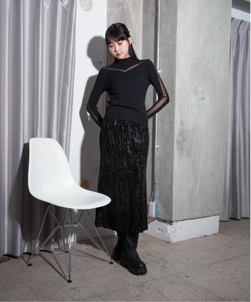 【セール】柄ベロアマーメイドスカート(スカート)|Y/lim(イリム) 【セール】柄ベロアマーメイドスカート(スカート)|Y/lim(イリム)