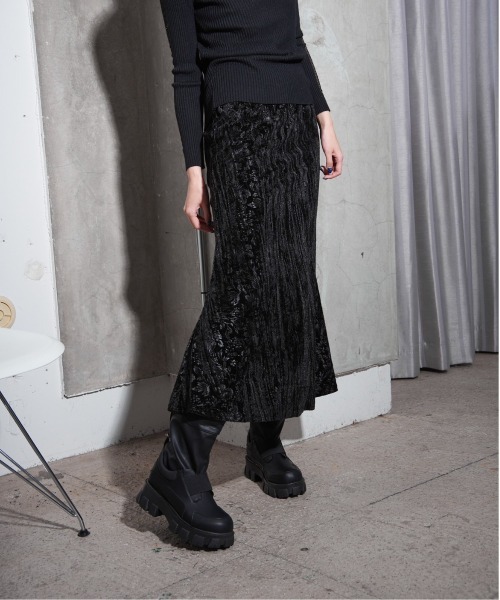 【セール】柄ベロアマーメイドスカート(スカート)|Y/lim(イリム) 【セール】柄ベロアマーメイドスカート(スカート)|Y/lim(イリム)