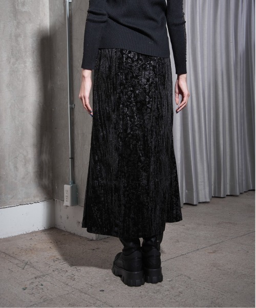 【セール】柄ベロアマーメイドスカート(スカート)|Y/lim(イリム) 【セール】柄ベロアマーメイドスカート(スカート)|Y/lim(イリム)
