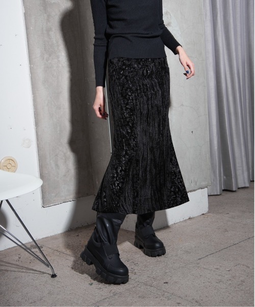 【セール】柄ベロアマーメイドスカート(スカート)|Y/lim(イリム) 【セール】柄ベロアマーメイドスカート(スカート)|Y/lim(イリム)