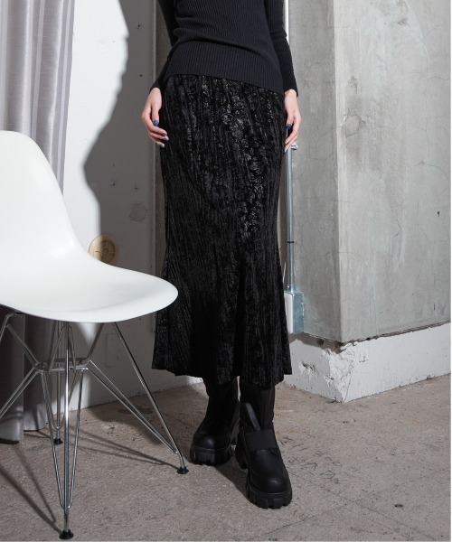 【セール】柄ベロアマーメイドスカート(スカート)|Y/lim(イリム) 【セール】柄ベロアマーメイドスカート(スカート)|Y/lim(イリム)