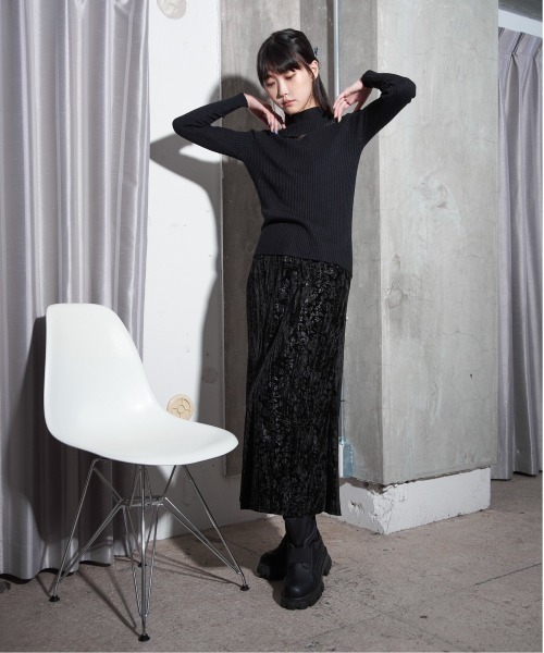 【セール】柄ベロアマーメイドスカート(スカート)|Y/lim(イリム) 【セール】柄ベロアマーメイドスカート(スカート)|Y/lim(イリム)