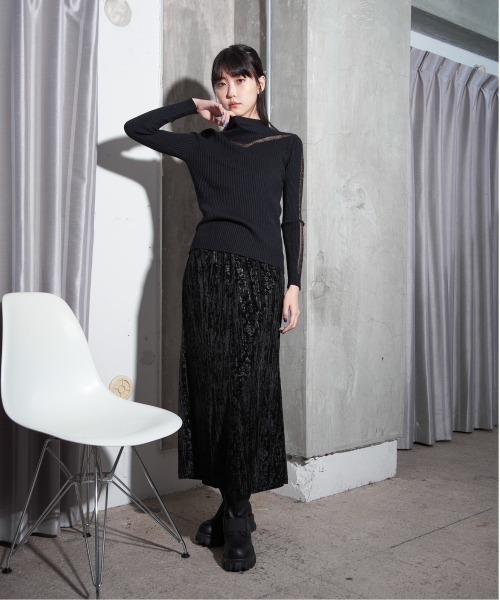 【セール】柄ベロアマーメイドスカート(スカート)|Y/lim(イリム) 【セール】柄ベロアマーメイドスカート(スカート)|Y/lim(イリム)