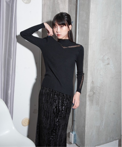 【セール】柄ベロアマーメイドスカート(スカート)|Y/lim(イリム) 【セール】柄ベロアマーメイドスカート(スカート)|Y/lim(イリム)