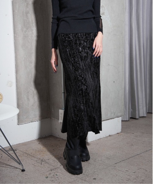 【セール】柄ベロアマーメイドスカート(スカート)|Y/lim(イリム) 【セール】柄ベロアマーメイドスカート(スカート)|Y/lim(イリム)