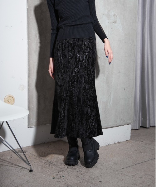 【セール】柄ベロアマーメイドスカート(スカート)|Y/lim(イリム) 【セール】柄ベロアマーメイドスカート(スカート)|Y/lim(イリム)