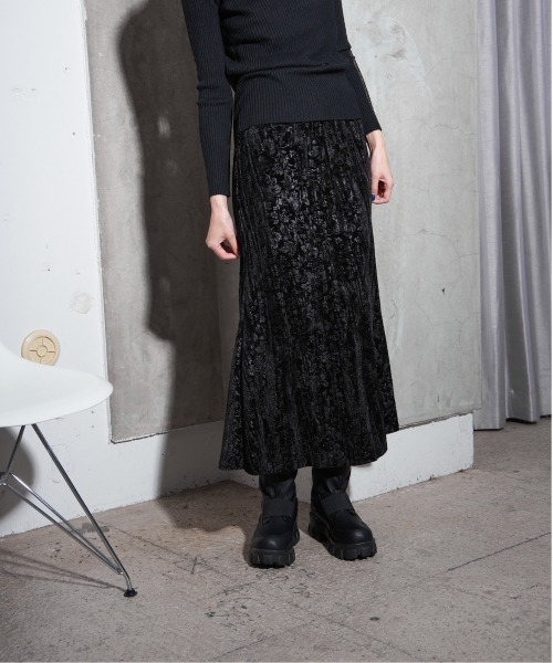 【セール】柄ベロアマーメイドスカート(スカート)|Y/lim(イリム) 【セール】柄ベロアマーメイドスカート(スカート)|Y/lim(イリム)
