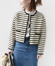 *〈手洗い可能〉 ミラノリブ ゴールド ボタン ニット ジャケット 24SS ◇