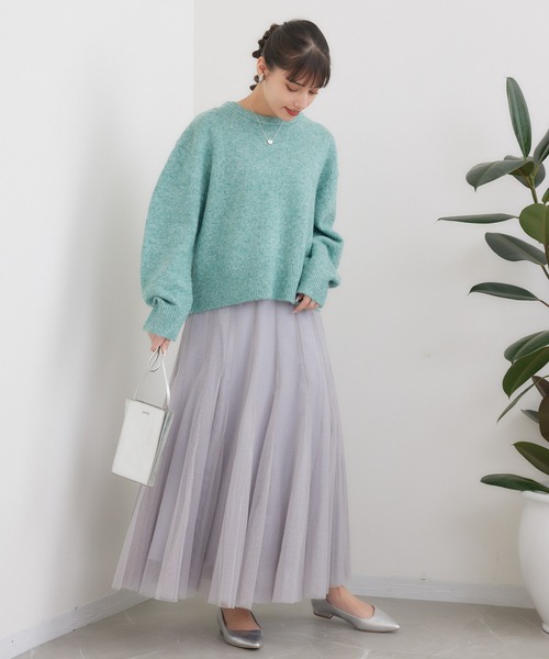 SUGAR ROSE(シュガーローズ)の「SUGAR ROSE バナナスリーブラメニット(ニット/セーター・レディース・ベージュ/チャコールグレー/グリーン・FREE)」の13枚目の写真