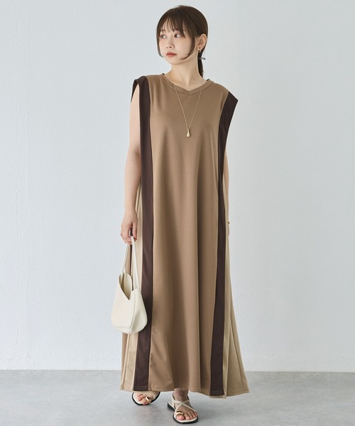 René ノースリーブワンピース♡ラベンダーカラー34⭐️極美品⭐️ セール】【洗える】バイカラーノースリーブワンピース