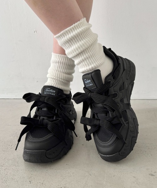 SOLLON.(ソルロン)の「ダブルリボンダッドソール厚底スニーカー(スニーカー・レディース・アイボリー/ブラック/ベージュ・23.5cm/24.5cm/22.5cm)」の19枚目の写真