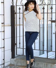 AZUL by moussy | C100%サイドZIPボーダータンク(タンクトップ)