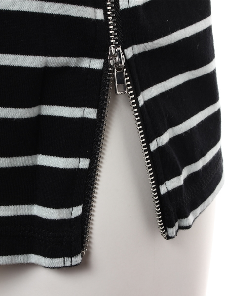 AZUL by moussy（アズールバイマウジー）の「C100%サイドZIPボーダータンク（タンクトップ・レディース・ブラック系その他/ホワイト系その他・LARGE/SMALL/MEDIUM/X-LARGE）」の8枚目の写真