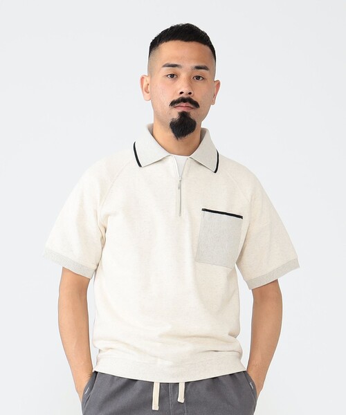 BEAMS PLUS（ビームスプラス）の「BEAMS PLUS / ハーフジップ ポロシャツ（ポロシャツ・メンズ・グレー/ナチュラル/イエロー・XL/L/M/S）」の8枚目の写真