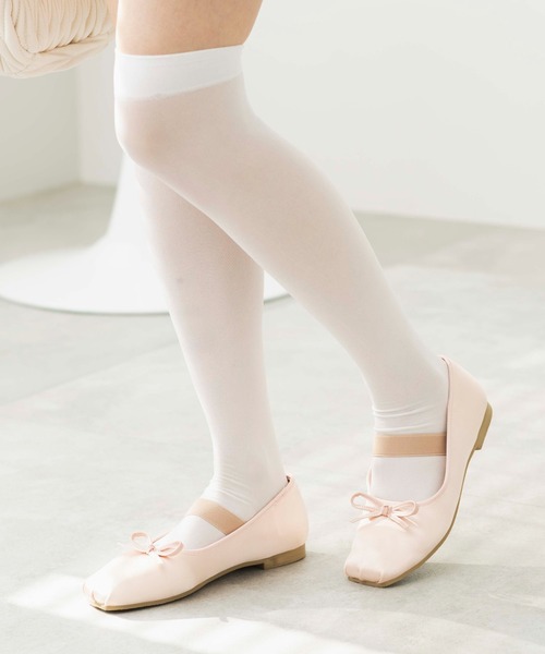 WEGO（ウィゴー）の「WEGO/ベルト付きスクエアバレエシューズ（バレエシューズ・レディース・シルバー/その他1/ピンク/ブラック・MEDIUM/LARGE）」の2枚目の写真