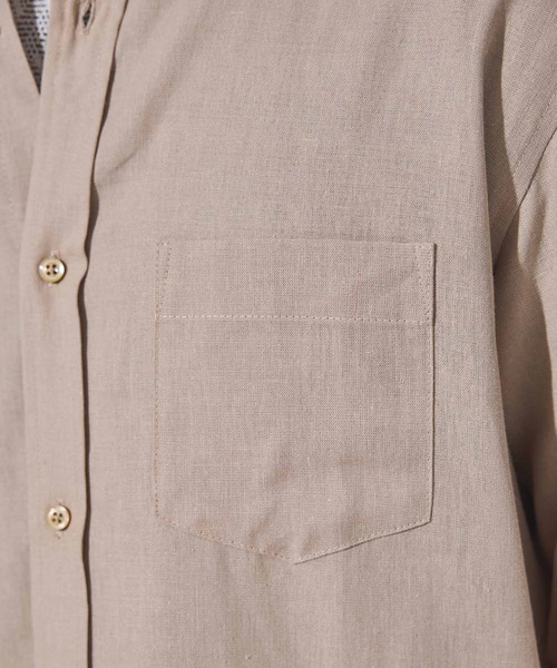 UNION STATION（ユニオンステーション）の「COOLMAX フレンチリネン 7分袖シャツ（シャツ/ブラウス・メンズ・サックスブルー/ピンク/ホワイト/ネイビー/ベージュ/カーキ・LL/S/L/M）」の15枚目の写真
