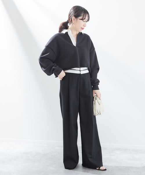 PROTAGONISTA（プロタゴニスタ）の「【PROTAGONISTA/プロタゴニスタ】タックパンツ（スラックス・レディース・ブラック/ベージュ・X-SMALL/SMALL）」の15枚目の写真