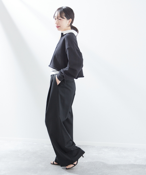 PROTAGONISTA（プロタゴニスタ）の「【PROTAGONISTA/プロタゴニスタ】タックパンツ（スラックス・レディース・ブラック/ベージュ・X-SMALL/SMALL）」の11枚目の写真