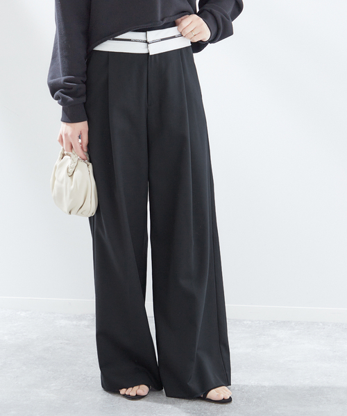 PROTAGONISTA（プロタゴニスタ）の「【PROTAGONISTA/プロタゴニスタ】タックパンツ（スラックス・レディース・ブラック/ベージュ・X-SMALL/SMALL）」の13枚目の写真