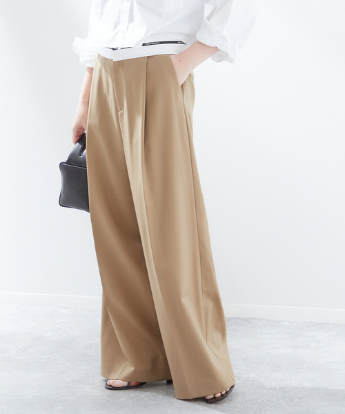 PROTAGONISTA（プロタゴニスタ）の「【PROTAGONISTA/プロタゴニスタ】タックパンツ（スラックス・レディース・ブラック/ベージュ・X-SMALL/SMALL）」の9枚目の写真