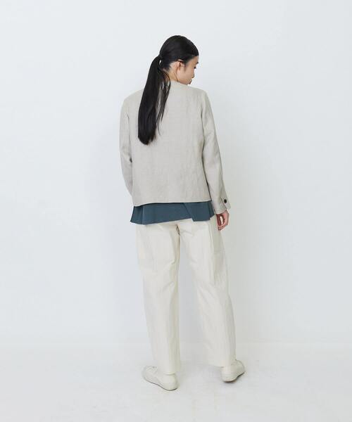 LOISIR ジャケット テーラードジャケット リネンダブルブレスト