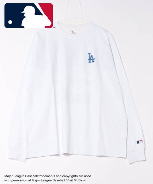 MLB(メジャーリーグベースボール)の「【MLB 】バックロゴ ロングスリーブTシャツ/メンズ(Tシャツ/カットソー・メンズ・ブラック/グレー/ネイビー/ホワイト/グリーン・M/L/LL)」の2枚目の写真