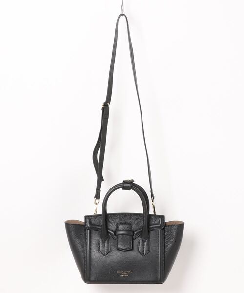 CHRISTIAN VILLA（クリスチャンヴィラ）の「【CHRISTIAN VILLA】ベーシックスモールハンドバッグ(Q46506)（ハンドバッグ・レディース・ブラック/オフホワイト・ALL）」の8枚目の写真