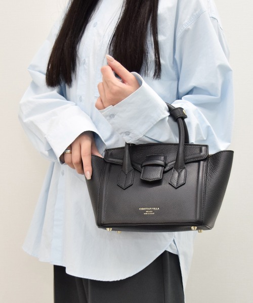 CHRISTIAN VILLA（クリスチャンヴィラ）の「【CHRISTIAN VILLA】ベーシックスモールハンドバッグ(Q46506)（ハンドバッグ・レディース・ブラック/オフホワイト・ALL）」の12枚目の写真
