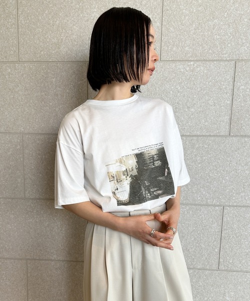 即日発送　Tシャツ　オーバーサイズ　ホワイト　人気　36サイズ（S) 選べる】アソートプリントオーバーサイズTシャツ（Tシャツ/カットソー