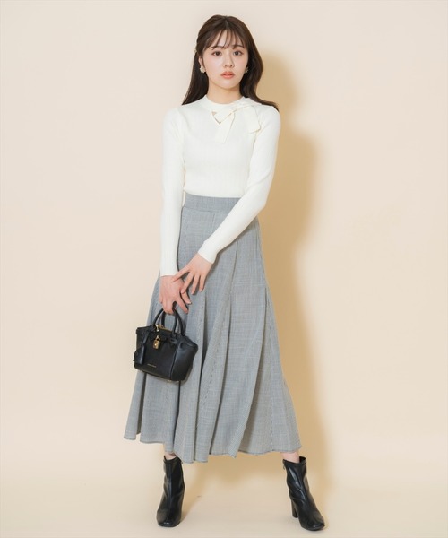 WILLSELECTION(ウィルセレクション)の「アシメリボンプルオーバー(ニット/セーター・レディース・ホワイト系その他/ブラック/オフホワイト・FREE)」の8枚目の写真