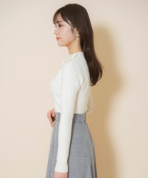 WILLSELECTION(ウィルセレクション)の「アシメリボンプルオーバー(ニット/セーター・レディース・ホワイト系その他/ブラック/オフホワイト・FREE)」の13枚目の写真