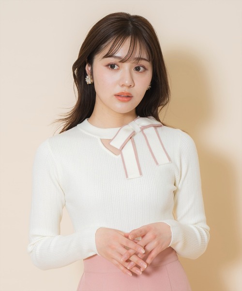 WILLSELECTION(ウィルセレクション)の「アシメリボンプルオーバー(ニット/セーター・レディース・ホワイト系その他/ブラック/オフホワイト・FREE)」の19枚目の写真