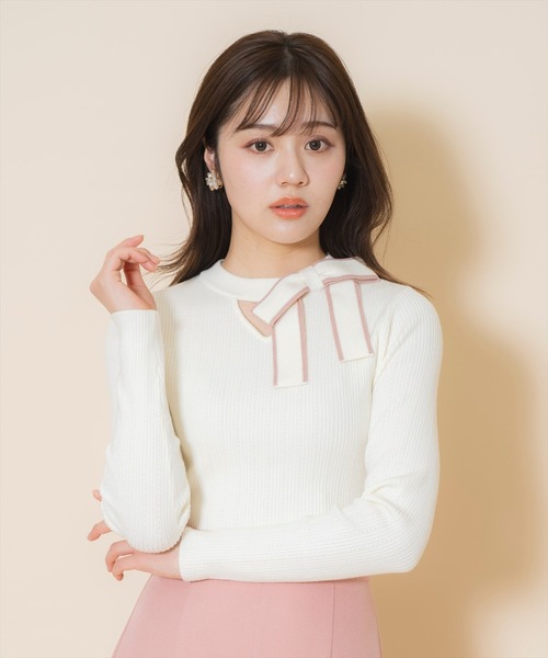 WILLSELECTION(ウィルセレクション)の「アシメリボンプルオーバー(ニット/セーター・レディース・ホワイト系その他/ブラック/オフホワイト・FREE)」の20枚目の写真