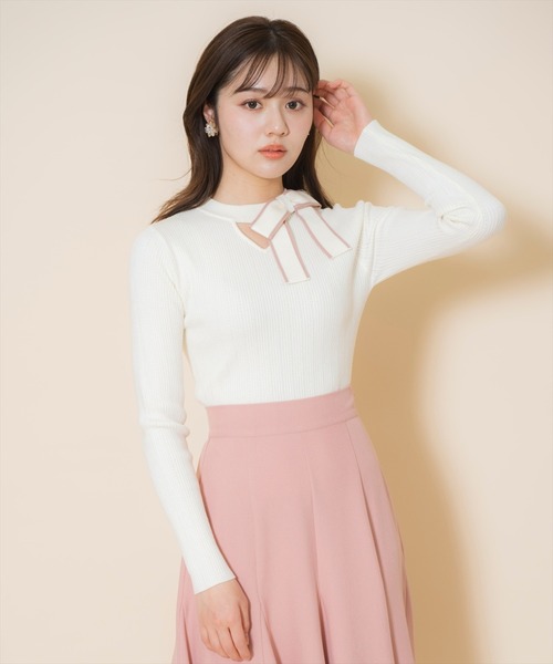 WILLSELECTION(ウィルセレクション)の「アシメリボンプルオーバー(ニット/セーター・レディース・ホワイト系その他/ブラック/オフホワイト・FREE)」の21枚目の写真