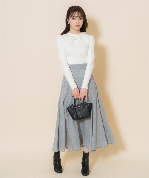 WILLSELECTION(ウィルセレクション)の「アシメリボンプルオーバー(ニット/セーター・レディース・ホワイト系その他/ブラック/オフホワイト・FREE)」の7枚目の写真