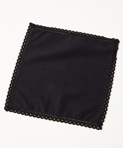 喪服・礼服用】縁レース付きハンカチ（ハンカチ/ハンドタオル）｜AIMER