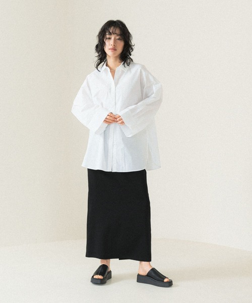 LEPSIM（レプシィム）の「【FOR I SERIES】ドルマンシャツ　110821（シャツ/ブラウス・レディース・オフホワイト/ブルー・FREE）」の4枚目の写真