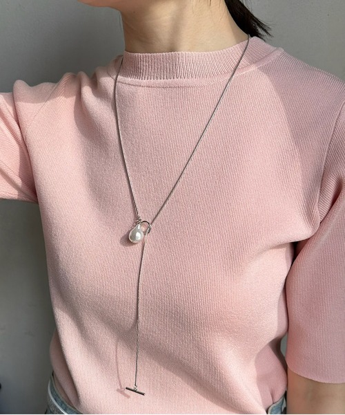 DouDou(ドゥドゥ)の「パールパーツスラッシュネックレス(ネックレス・レディース・シルバー/ゴールド・FREE)」の6枚目の写真