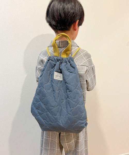 DONOBAN（ドノバン）の「キッズ キルティングナップサック（エコバッグ/サブバッグ・キッズ・スモークピンク/ネイビー/ミント/イエロー・ONESIZE）」の2枚目の写真