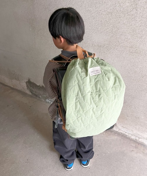 DONOBAN（ドノバン）の「キッズ キルティングナップサック（エコバッグ/サブバッグ・キッズ・スモークピンク/ネイビー/ミント/イエロー・ONESIZE）」の8枚目の写真