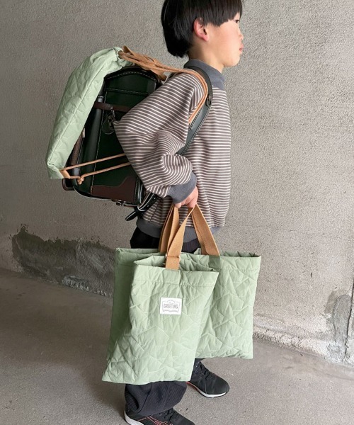 DONOBAN（ドノバン）の「キッズ キルティングナップサック（エコバッグ/サブバッグ・キッズ・スモークピンク/ネイビー/ミント/イエロー・ONESIZE）」の9枚目の写真