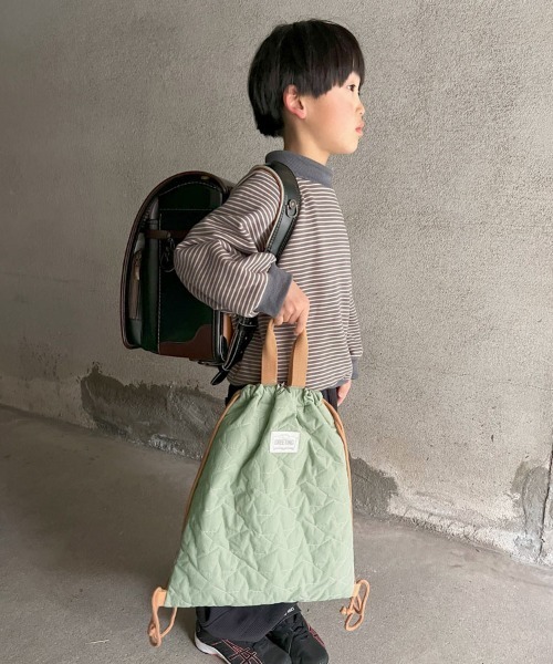 DONOBAN（ドノバン）の「キッズ キルティングナップサック（エコバッグ/サブバッグ・キッズ・スモークピンク/ネイビー/ミント/イエロー・ONESIZE）」の10枚目の写真