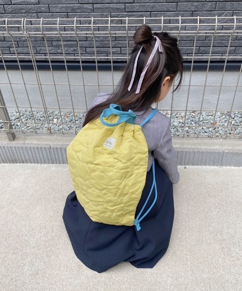 DONOBAN（ドノバン）の「キッズ キルティングナップサック（エコバッグ/サブバッグ・キッズ・スモークピンク/ネイビー/ミント/イエロー・ONESIZE）」の14枚目の写真