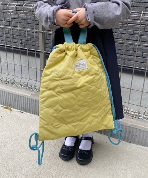 DONOBAN（ドノバン）の「キッズ キルティングナップサック（エコバッグ/サブバッグ・キッズ・スモークピンク/ネイビー/ミント/イエロー・ONESIZE）」の16枚目の写真