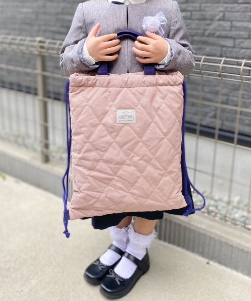 DONOBAN（ドノバン）の「キッズ キルティングナップサック（エコバッグ/サブバッグ・キッズ・スモークピンク/ネイビー/ミント/イエロー・ONESIZE）」の17枚目の写真
