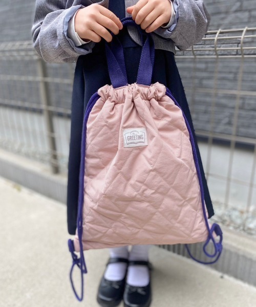 DONOBAN（ドノバン）の「キッズ キルティングナップサック（エコバッグ/サブバッグ・キッズ・スモークピンク/ネイビー/ミント/イエロー・ONESIZE）」の19枚目の写真