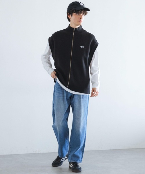 RAGEBLUE（レイジブルー）の「【THE FOX】ロゴワッペン/ルーズニットベストカーディガン（ベスト・メンズ・グリーン/ブラック・MEDIUM/LARGE）」の4枚目の写真