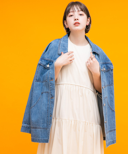 KBF（ケイビーエフ）の「デニムカバーオール（デニムジャケット・レディース・ブラック/ブルー・ONE）」の16枚目の写真