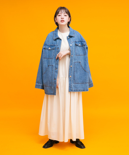 KBF（ケイビーエフ）の「デニムカバーオール（デニムジャケット・レディース・ブラック/ブルー・ONE）」の17枚目の写真